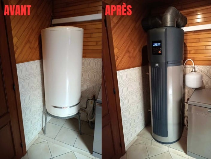 intérieur d'un domicile avec une pompe à chaleur AIR/EAU